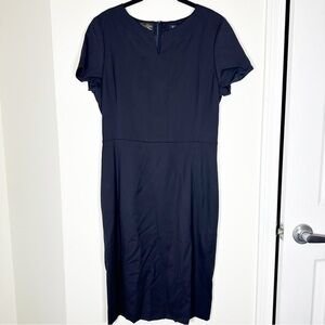 NWT $298 Brooks Brothers Italian Wool Navy Sheath Dress Size 8